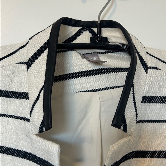 Chico's Black and White Striped Jacket/ Blazer - Picture 2 of 5